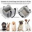 Dog Car Seat for Small Dogs Booster Seat with Storage Pockets & Clip-On Safety Leash Detachable Washable Dog Cat Trave Bed for Dogs Under 25lbs-Grey