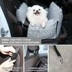 Dog Car Seat for Small Dogs Booster Seat with Storage Pockets & Clip-On Safety Leash Detachable Washable Dog Cat Trave Bed for Dogs Under 25lbs-Grey