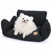 Dog Car Seat for Small Dogs Booster Seat with Storage Pockets & Clip-On Safety Leash Detachable Washable Dog Cat Trave Bed for Dogs Under 25lbs-Black