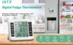 Indoor Outdoor Thermometer, Freezer Refrigerator  Fridge Thermometer  Digital with 2 Sensors, Wireless  Temperature Alarm, Min/Max Trend Display