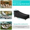 2p Patio Chaise Lounge Cover Waterproof, Heavy Duty Outdoor Lounge Chair Covers, Black Durable Patio Furniture Covers 210x75x80x40cm