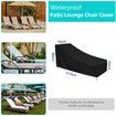 2p Patio Chaise Lounge Cover Waterproof, Heavy Duty Outdoor Lounge Chair Covers, Black Durable Patio Furniture Covers 210x75x80x40cm