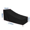 2p Patio Chaise Lounge Cover Waterproof, Heavy Duty Outdoor Lounge Chair Covers, Black Durable Patio Furniture Covers 210x75x80x40cm