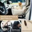 Dog Car Seat for Small Dogs  Waterproof Dog Booster Seat for Car with Storage Pockets Pet Travel Carrier Bed Up to 25lbs (Beige)