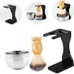 Amazing Men's Wet Shaving Kit, Heavyweight Shaving Brush Razor Stand with Stainless Steel Soap Bowl and Friendly Brush