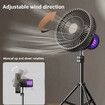 Portable Camping Fan with Mosquito Repellent Lamp And Retractable Tripod 8000mAh Outdoor Rechargeable Floor Fan Camping Supplies