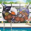 Large Storage Mesh Bag Hanging Swimming Pool Storage Bag Net Bag Football Basketball Inflatable Toys Storage Bag 142*86cm