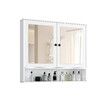 Bathroom Mirror Cabinet Medicine Shaver Shaving Storage Organiser Wall Bath Cupboard Toilet Shelves Furniture Organizer with 2 Doors White