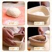 16*16*6CM Triangle Bread Proofing Basket, Handmade Banneton Bread Proofing Basket Brotform with Proofing Cloth Liner for Sourdough Bread, Baking