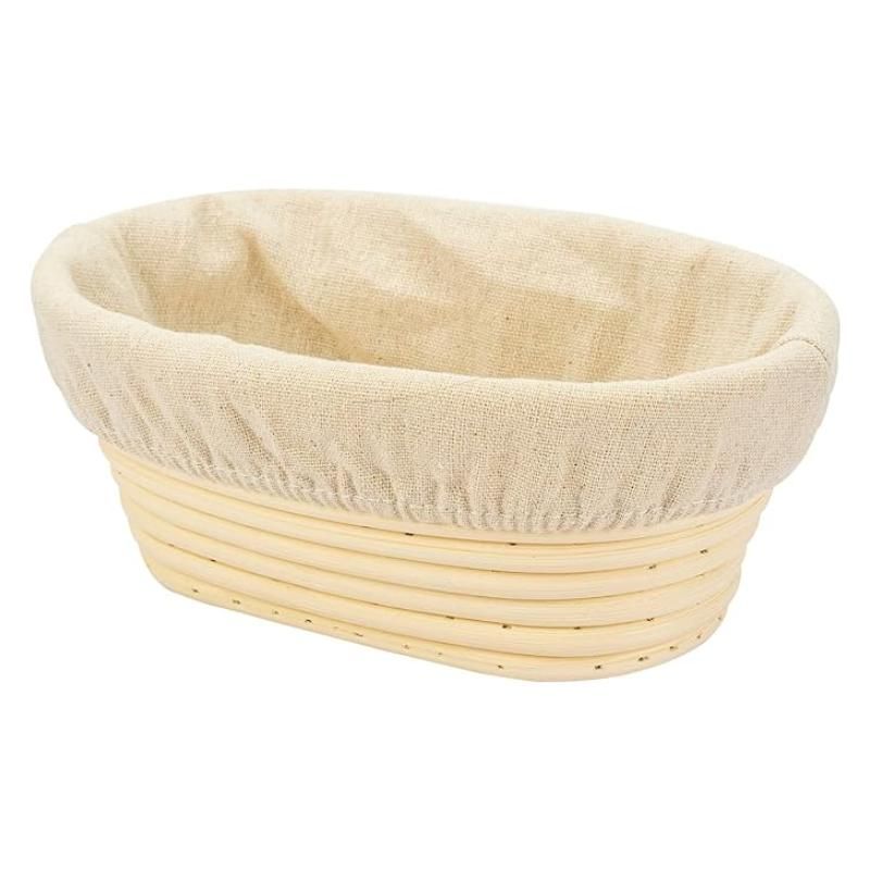 30*14*7CM Oval Bread Proofing Basket, Handmade Banneton Bread Proofing Basket Brotform with Proofing Cloth Liner for Sourdough Bread, Baking