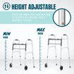 3 IN 1 Folding Walker Medical Aid Elderly Mobility Walking Height Adjustable Toilet Outdoor Aluminum Frame Wheels Standard Lightweight