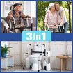 Folding Medical Walker Walking Frame Elderly Adult Mobility Standing Aid Height Adjustable Rolling Wheels Indoor Outdoor Lightweight Standard