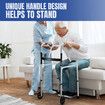 Folding Medical Walker Walking Frame Elderly Adult Mobility Standing Aid Height Adjustable Rolling Wheels Indoor Outdoor Lightweight Standard