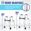 Folding Medical Walker Walking Frame Elderly Adult Mobility Standing Aid Height Adjustable Rolling Wheels Indoor Outdoor Lightweight Standard