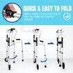 Folding Medical Walker Walking Frame Elderly Adult Mobility Standing Aid Height Adjustable Rolling Wheels Indoor Outdoor Lightweight Standard