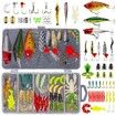 Fishing Lures Kit for Freshwater Bait Tackle Kit for Bass Trout Salmon Fishing Accessories Tackle Box Including Spoon Lures Soft Plastic Worms Crankbait Jigs Fishing Hooks