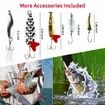 Fishing Lures Kit for Freshwater Bait Tackle Kit for Bass Trout Salmon Fishing Accessories Tackle Box Including Spoon Lures Soft Plastic Worms Crankbait Jigs Fishing Hooks