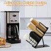 Metal Cup and Lid Holder, 4 Compartment Coffee Cup Dispenser Black Coffee Cup Holder for Countertop Cup and Lid Organizer