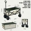 Garden Beach Cart Wagon Foldable Utility Shopping Trolley Trailer Outdoor Picnic Camping Sports Market Barrow Luggage Grocery Collapsible 150kg