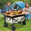 Garden Beach Cart Wagon Foldable Utility Shopping Trolley Trailer Outdoor Picnic Camping Sports Market Barrow Luggage Grocery Collapsible 150kg