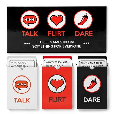 3-in-1:Talk,Flirt,Dare.Romantic Game for Couples,Perfect Valentine’s Day Gift,Date Night Ideas,Newlywed,Reignite Relationship with Your Partner.