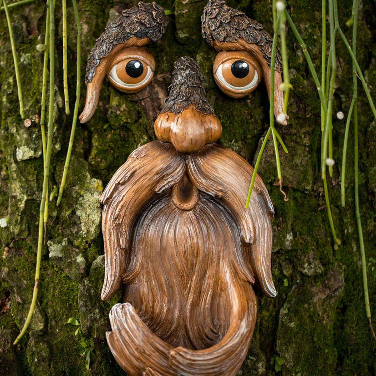 Outdoor Tree Faces, Tree Art, Outdoor Tree Decorations, Tree Faces, Unique Bird Feeders for Outdoor and Indoor, Face for Tree Trunk