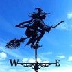 Metal Witch Weathervane, Stainless Steel Weathervane with Roof Mount, Garden Decoration for Outdoor Farmhouse Patio Garden Gazebo