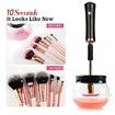 Premium Makeup Brush Cleaner Dryer Super-Fast Electric Brush Cleaner Machine Automatic Brush Cleaner Spinner Makeup Brush Tools (Black)