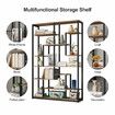 Bookshelf Display 7 Tier Shelf CD DVD Photo Storage Media Rack Plant Holder Metal Shelving Black