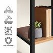 Bookshelf Display 7 Tier Shelf CD DVD Photo Storage Media Rack Plant Holder Metal Shelving Black