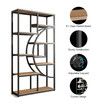 Bookshelf Display Tier Shelf CD DVD Photo Storage Media Rack Plant Ornament Holder Metal Shelving Black Room