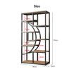 Bookshelf Display Tier Shelf CD DVD Photo Storage Media Rack Plant Ornament Holder Metal Shelving Black Room