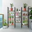 Bookshelf Display Tier Shelf CD DVD Photo Storage Media Rack Plant Ornament Holder Metal Shelving Black Room