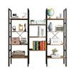 Bookshelf Display Tier Shelf CD DVD Photo Storage Media Rack Plant Ornament Holder Metal Shelving Black Room