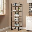 Bookshelf Display 6 Tier Shelf S Shape CD DVD Photo Storage Media Rack Plant Ornament Holder Metal Shelving Room