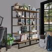 Bookshelf Display 6 Tier Shelf S Shape CD DVD Photo Storage Media Rack Plant Ornament Holder Metal Shelving Room