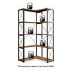 Bookshelf Display Corner Shelf 4 Tier CD DVD Photo Storage Media Rack Plant Ornament Holder Metal Shelving Black