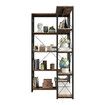 Bookshelf Display Corner Shelf 4 Tier CD DVD Photo Storage Media Rack Plant Ornament Holder Metal Shelving Black