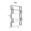 Bookshelf Display 5 Tier Shelf S Shape CD DVD Photo Storage Media Rack Plant Ornament Holder Metal Shelving Black Room