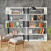 Bookshelf Display 5 Tier Shelf S Shape CD DVD Photo Storage Media Rack Plant Ornament Holder Metal Shelving Black Room