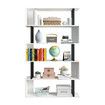 Bookshelf Display 5 Tier Shelf S Shape CD DVD Photo Storage Media Rack Plant Ornament Holder Metal Shelving Black Room