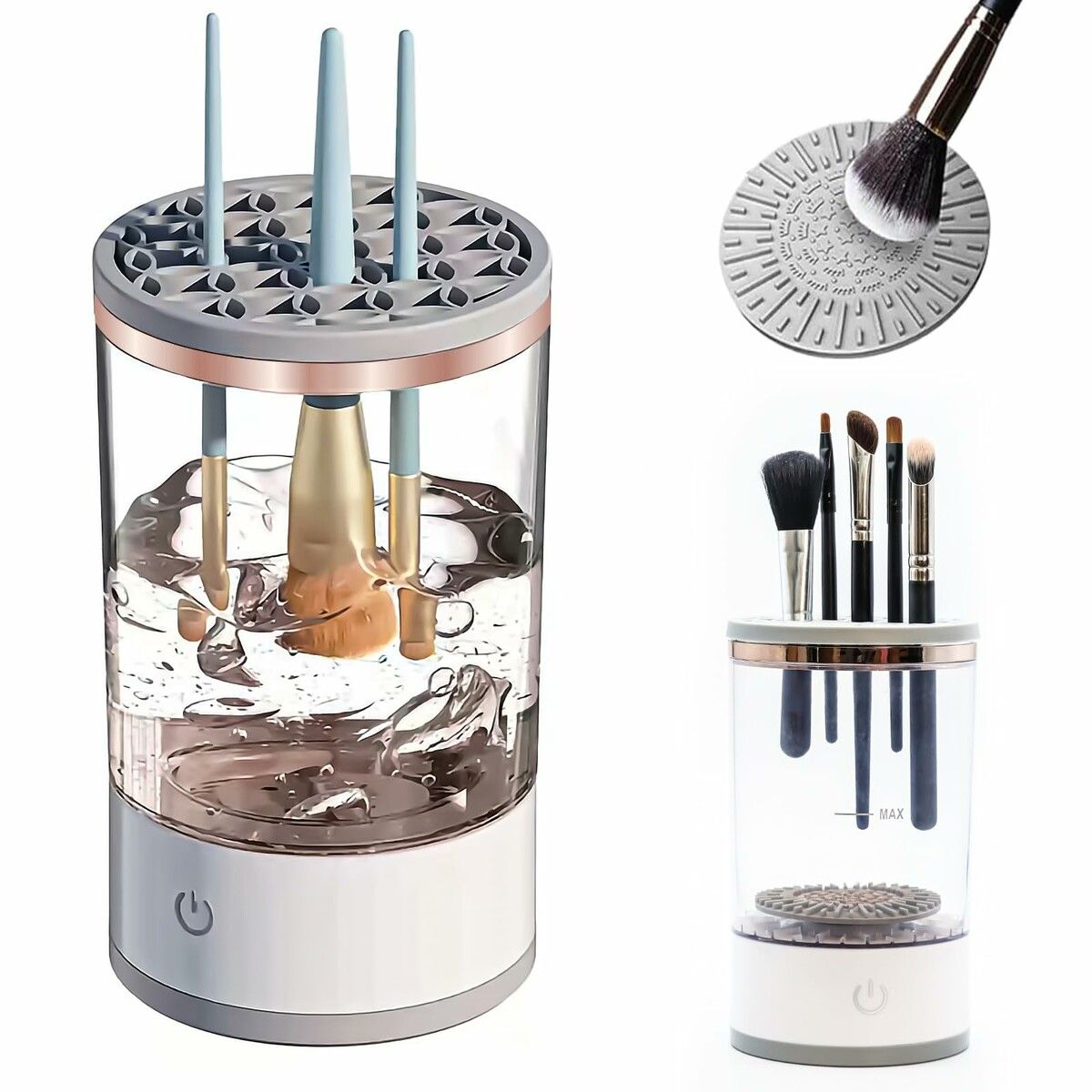 Electric Makeup Brush Cleaner,Brushly Pro Cosmetic Brush Cleaner,Makeup Brush Cleaner Machine,Automatic Electric Makeup Brush Cleaner,Fits all size makeup brushes,Great gift for wife,Girlfriend