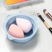 Foldable Silicone Makeup Brush Cleaner Bowl,Portable Cleaning Tool for Brushes,Powder Puffs,and Sponges (Blue)