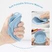 Foldable Silicone Makeup Brush Cleaner Bowl,Portable Cleaning Tool for Brushes,Powder Puffs,and Sponges (Blue)