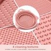 Foldable Silicone Makeup Brush Cleaner Bowl,Portable Cleaning Tool for Brushes,Powder Puffs,and Sponges (Pink)