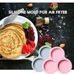 2 Pcs Silicone Air Fryer Egg Pan Reusable Air Fryer Egg Mold,Non-Stick Air Fryer Baking Pan 3 Cavity Silicone Muffin Pans , Air Fryer Accessories