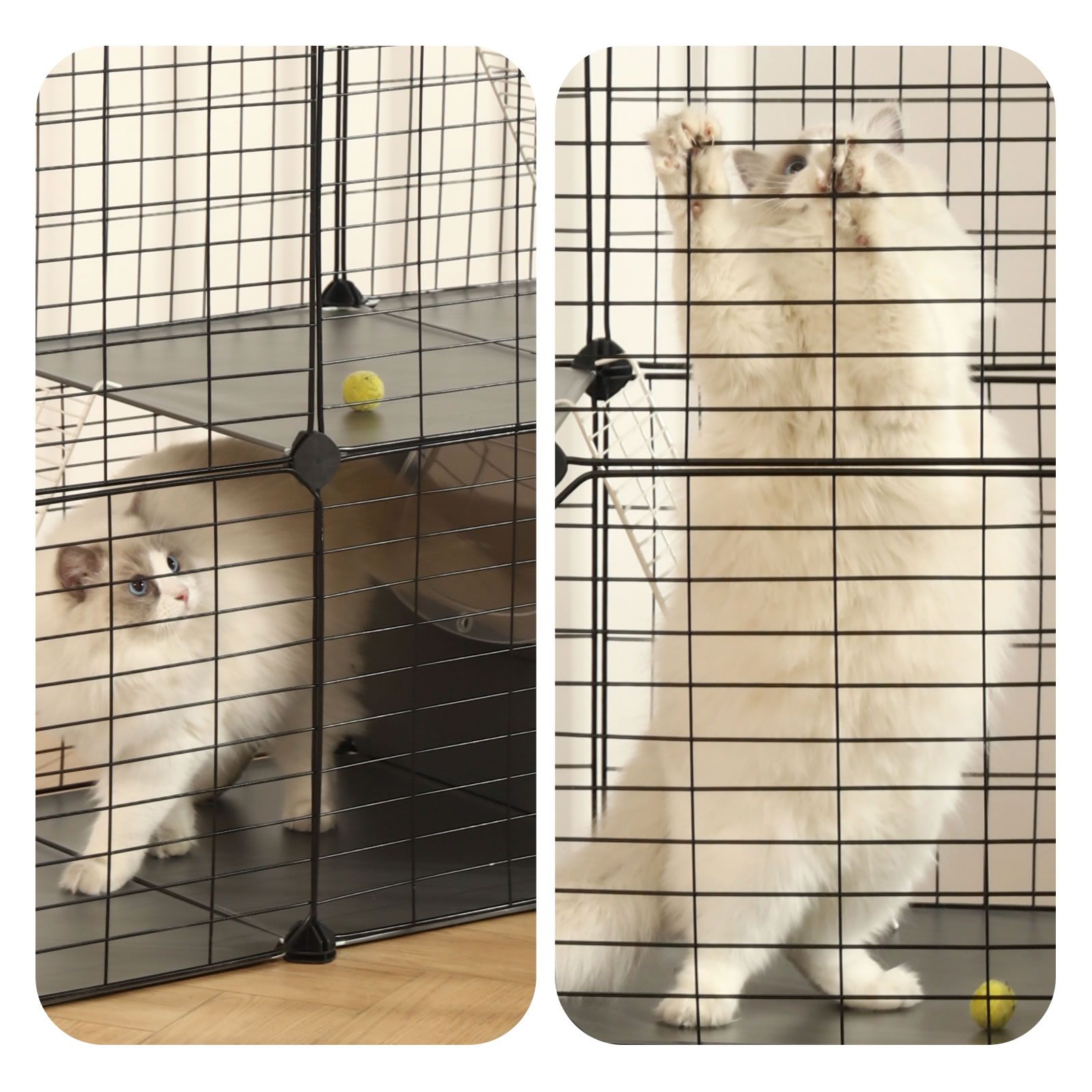 Cat Enclosure Cage Large DIY Pet Crate Rabbit Hutch with Litter