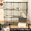 3 Tier Cat Enclosure Cage Large DIY Pet Crate Rabbit Hutch Ferret Kitten Bunny House Fence Kennel Kitty Playpen with Litter Box Platforms Ramps