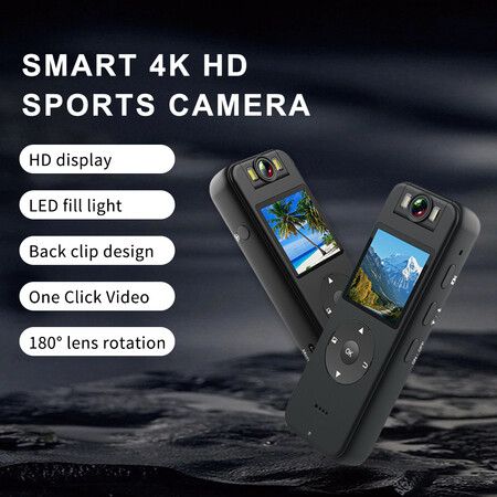 HD 4K DV Sports Camera Night Vision WIFI Outdoor Sports Bicycle Driving Recorder with Back Clip Law Enforcement Recorder