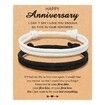 Adjustable Rope Couples Bracelets for Men,Boyfriend,Girlfriend,Soulmate,Husband,Wife - Anniversary Valentines Day Birthday Christmas Gift for Him and Her (Black White/Anniversary)